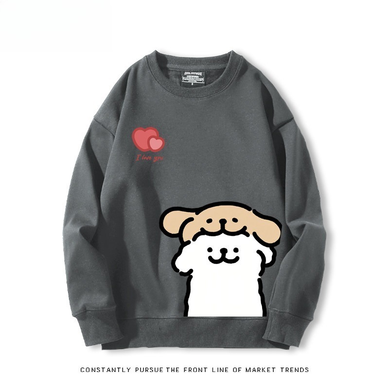 線條小狗 聯名親子情侶裝 圓領長袖