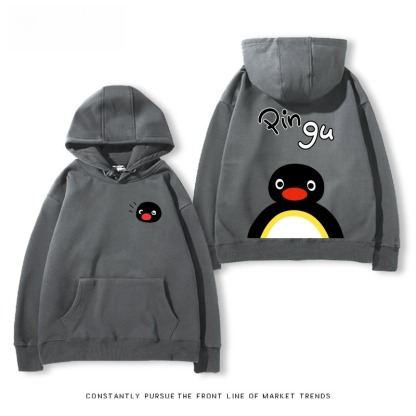 企鵝Pingu 秋冬新款 親子情侶男女連帽衛衣