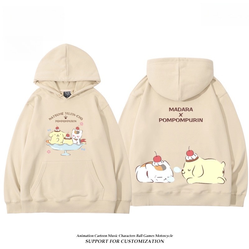 夏目友人帳貓咪老師X三麗鷗新款 親子情侶男女連帽衛衣