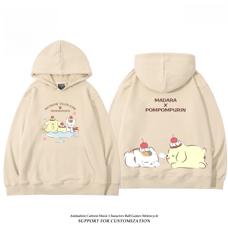 夏目友人帳貓咪老師X三麗鷗新款 親子情侶男女連帽衛衣