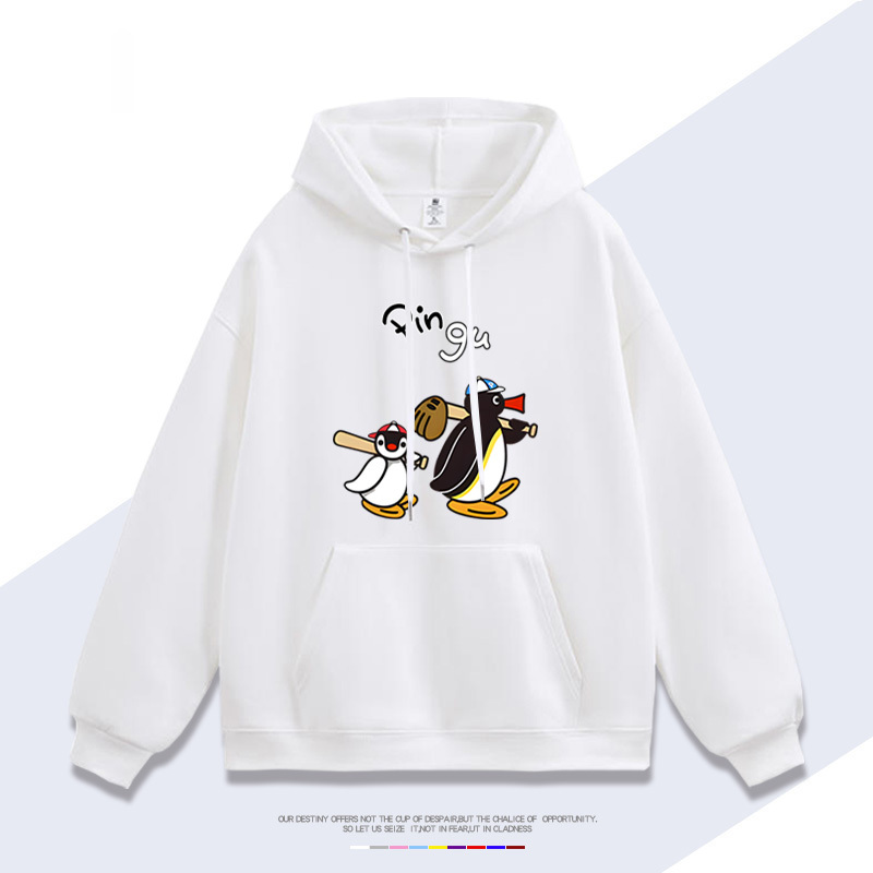 企鵝家族pingu 聯名衛衣2025秋冬新款 親子情侶裝連帽衛衣