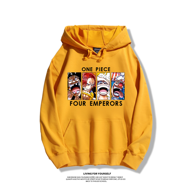 航海王四皇聯名衛衣2023秋冬新款親子情侶裝薄絨款連帽衛衣