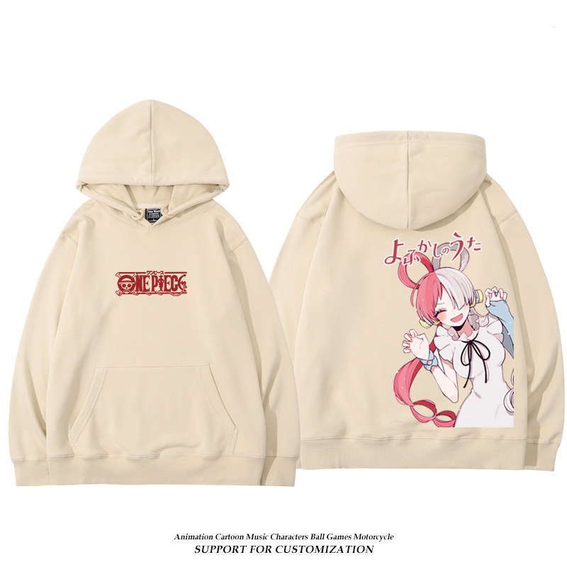 航海王紅髮歌姬烏塔 聯名衛衣2024秋冬新款親子情侶裝薄絨款連帽衛衣