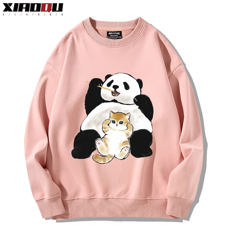 可愛貓咪熊貓 2024親子情侶裝 圓領長袖