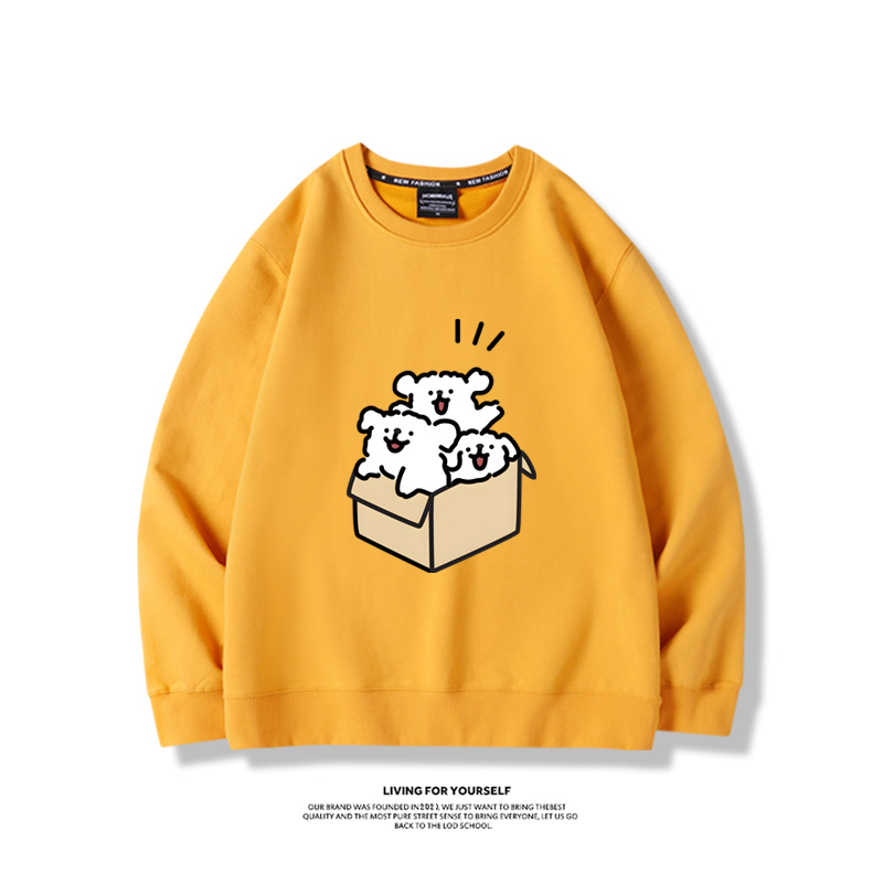 線條小狗2023親子情侶裝 圓領長袖