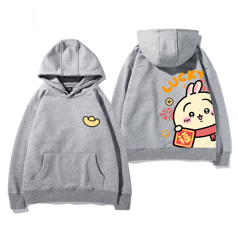 chiikawa 2024秋冬新款親子情侶裝薄絨款連帽衛衣