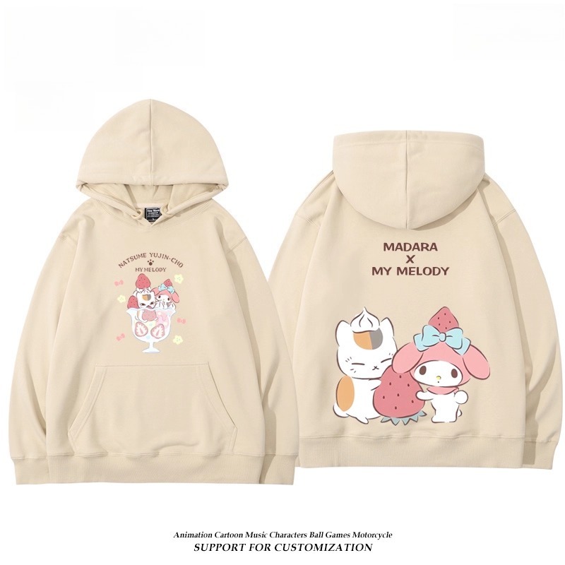 夏目友人帳貓咪老師X三麗鷗新款 親子情侶男女連帽衛衣