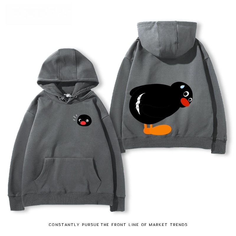 企鵝Pingu 秋冬新款 親子情侶男女連帽衛衣