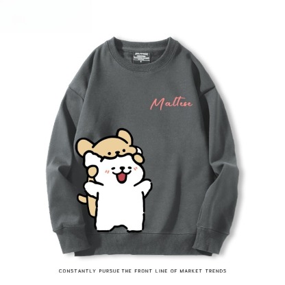 線條小狗 聯名親子情侶裝 圓領長袖