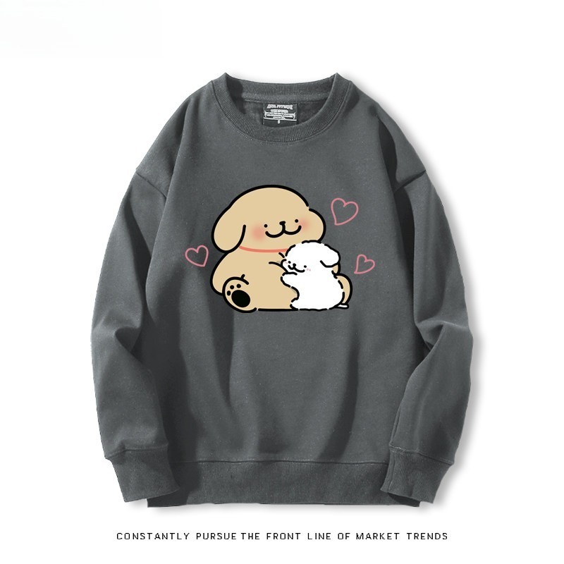 線條小狗 聯名親子情侶裝 圓領長袖