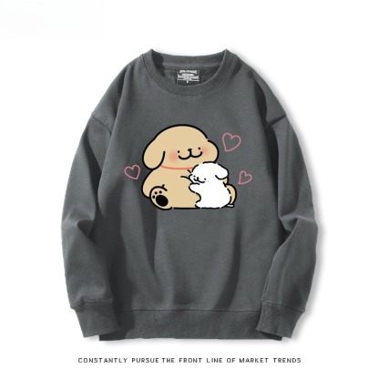 線條小狗 聯名親子情侶裝 圓領長袖