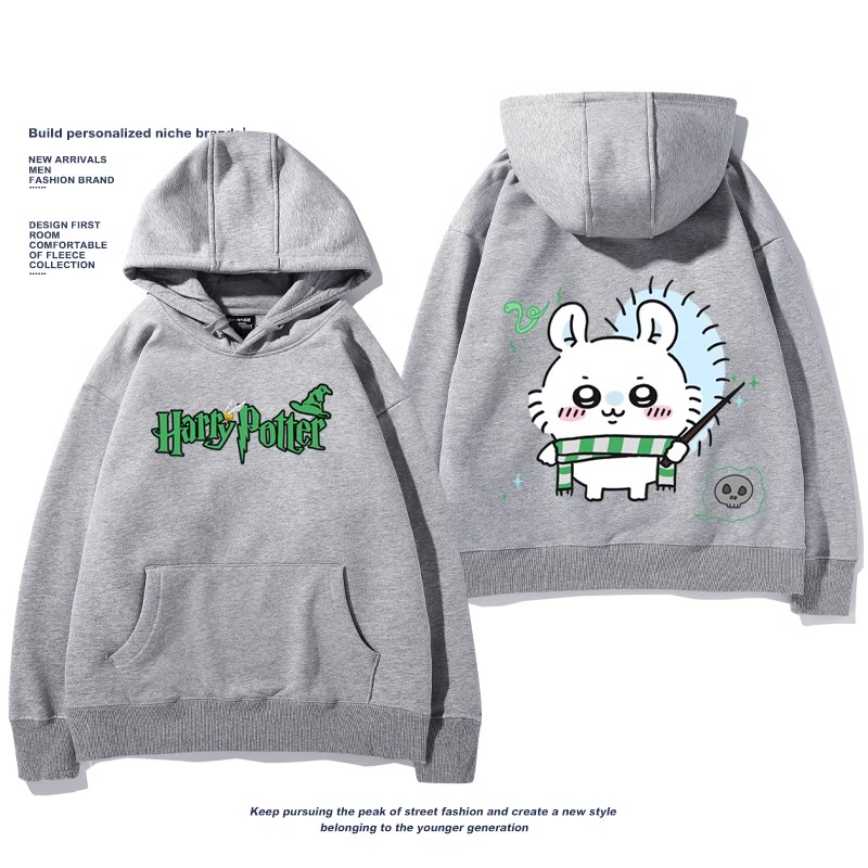 Chiikawa聯名衛衣2024秋冬新款親子情侶裝薄絨款連帽衛衣