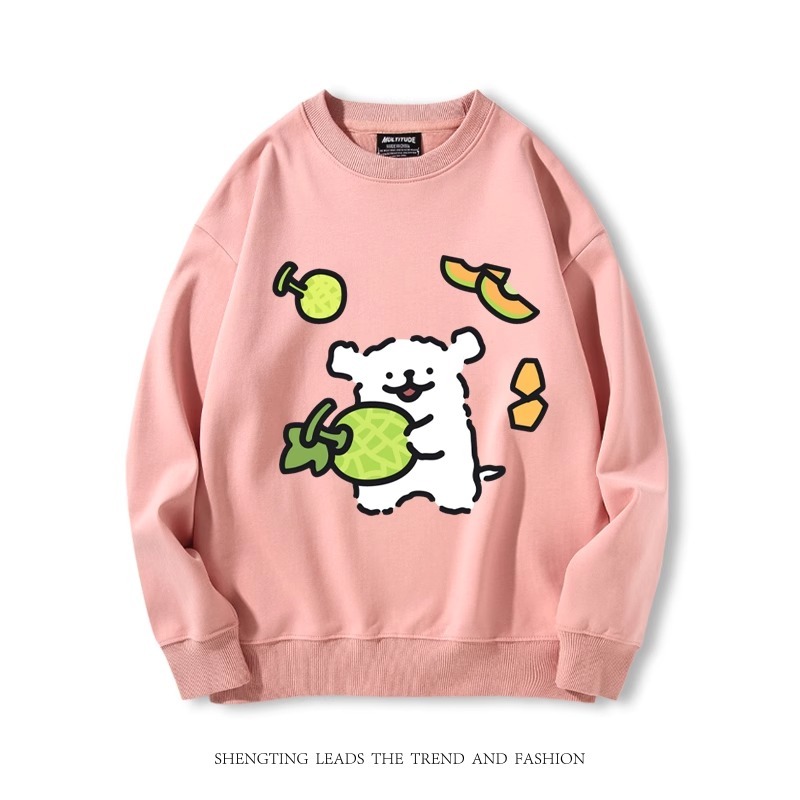 線條小狗 2024親子情侶裝 圓領長袖