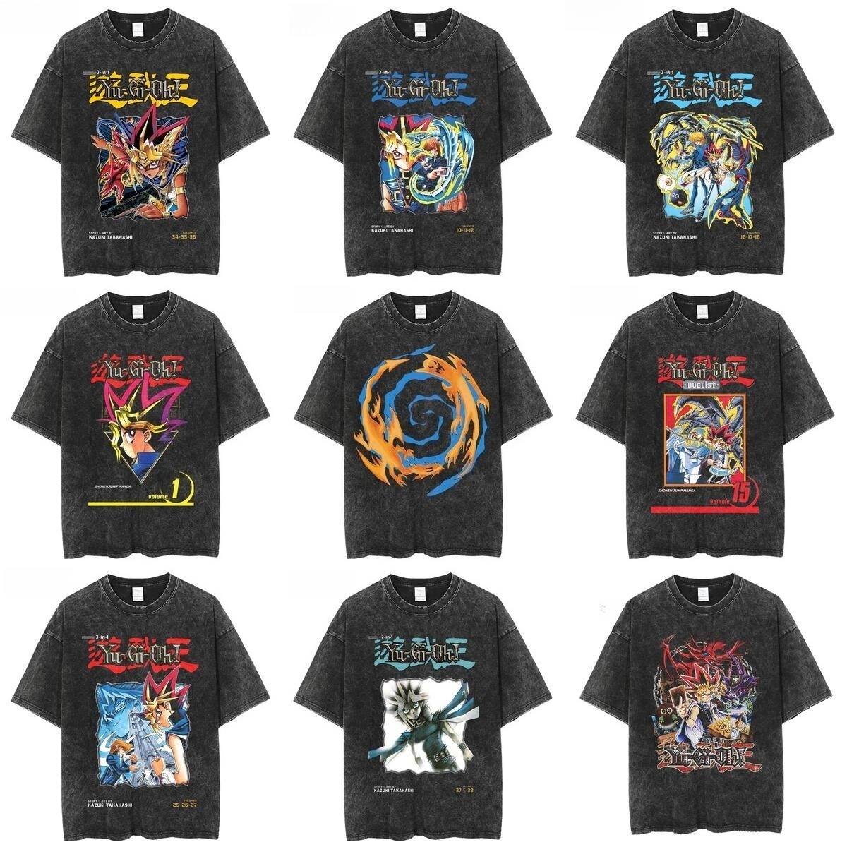 遊戲王水洗做舊  印花水洗短袖