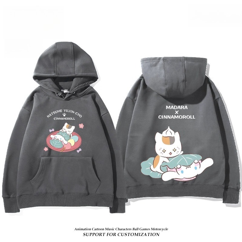 夏目友人帳貓咪老師X三麗鷗新款 親子情侶男女連帽衛衣