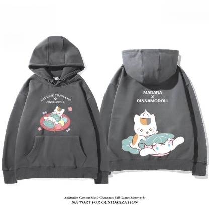 夏目友人帳貓咪老師X三麗鷗新款 親子情侶男女連帽衛衣