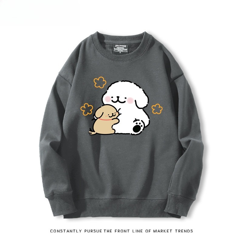 線條小狗 聯名親子情侶裝 圓領長袖