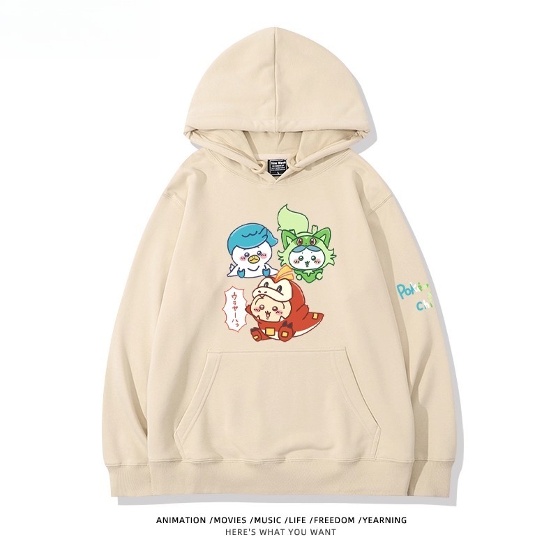 chiikawa X 寶可夢系列 聯名衛衣2025秋冬新款 親子情侶裝連帽衛衣