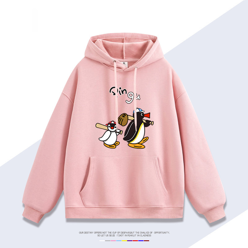 企鵝家族pingu 聯名衛衣2025秋冬新款 親子情侶裝連帽衛衣