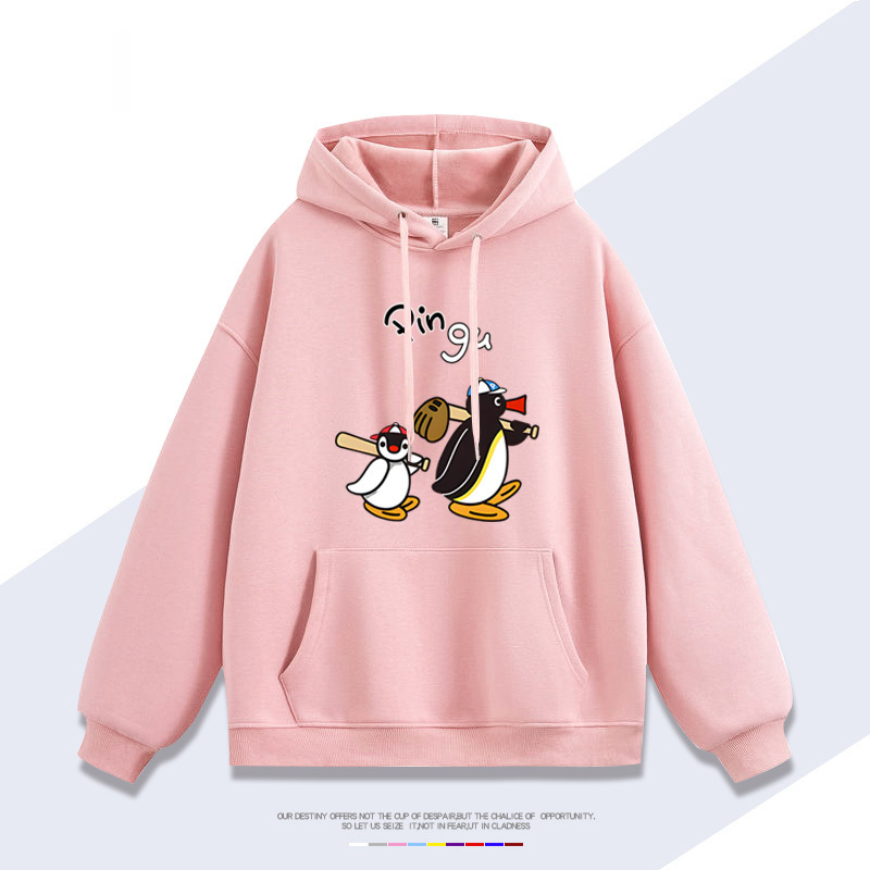 企鵝家族pingu 聯名衛衣2025秋冬新款 親子情侶裝連帽衛衣