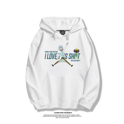 瑞克和莫蒂聯名衛衣2023秋冬新款親子情侶裝薄絨款連帽衛衣