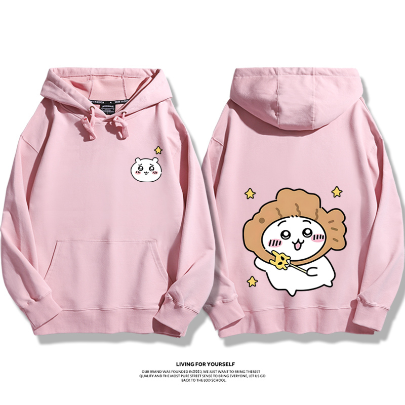 Chiikawa聯名衛衣2024秋冬新款親子情侶裝薄絨款連帽衛衣