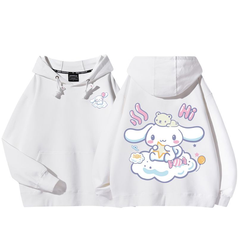 三麗鷗大耳朵狗聯名衛衣2023秋冬新款親子情侶裝薄絨款連帽衛衣-星夢cosplay