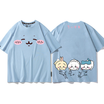 Chiikawa聯名衛衣2024秋冬新款親子情侶裝薄絨款連帽衛衣