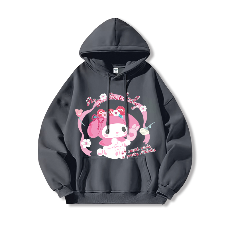 三麗鷗 聯名衛衣2024秋冬新款親子情侶裝薄絨款連帽衛衣