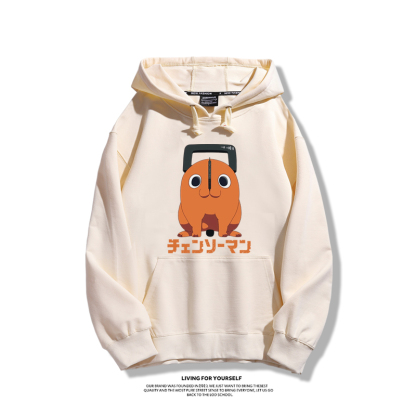 鏈鋸人聯名衛衣2023秋冬新款親子情侶裝薄絨款連帽衛衣