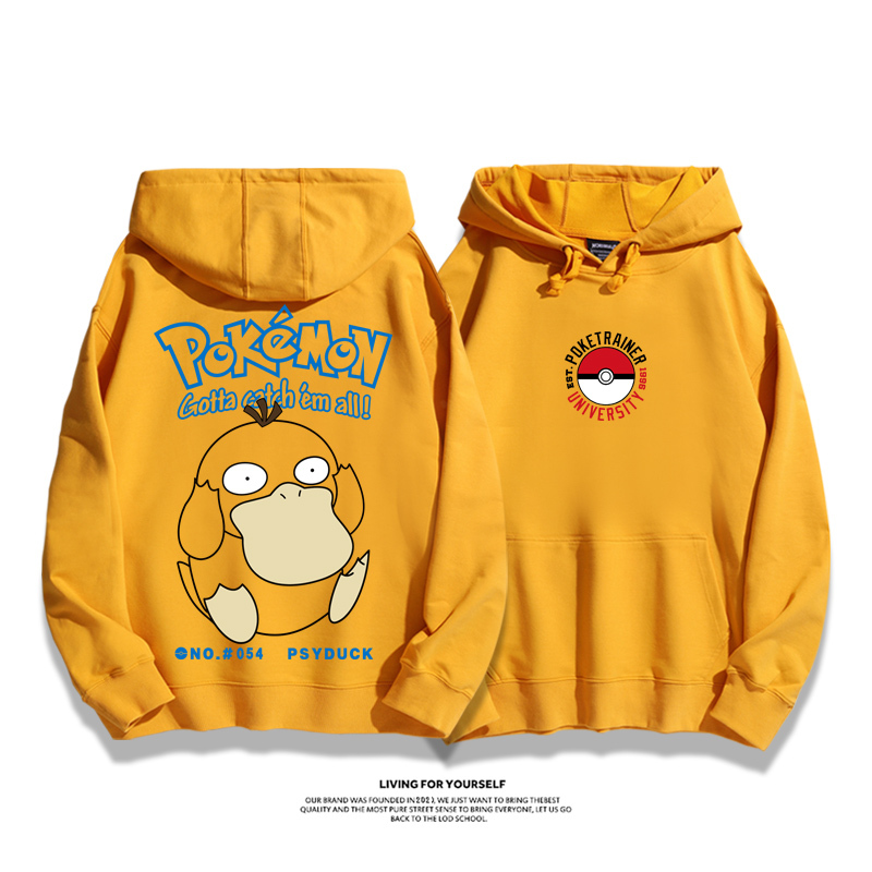 寶可夢聯名衛衣2023秋冬新款親子情侶裝薄絨款連帽衛衣
