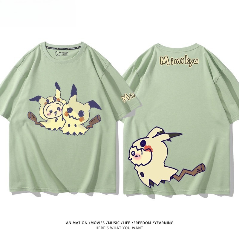 Chiikawa X 寶可夢 2026親子情侶男女同款 印花短袖T恤