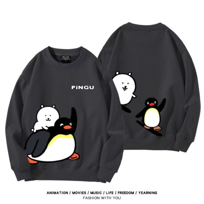 Pingu企鵝家族聯名親子情侶裝 圓領長袖