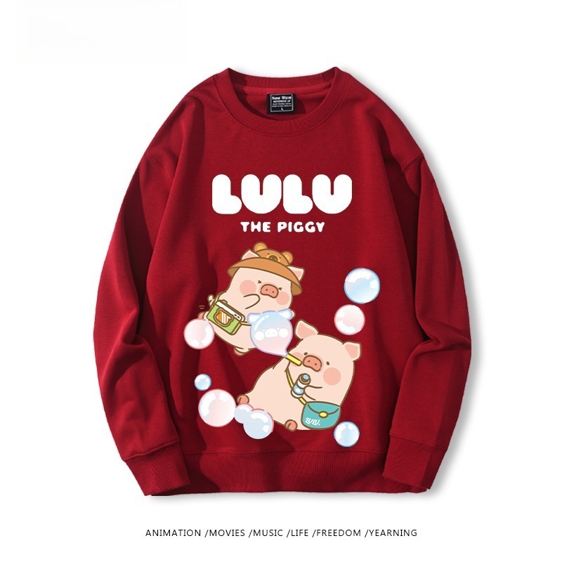 LuLu豬 聯名親子情侶裝 圓領長袖