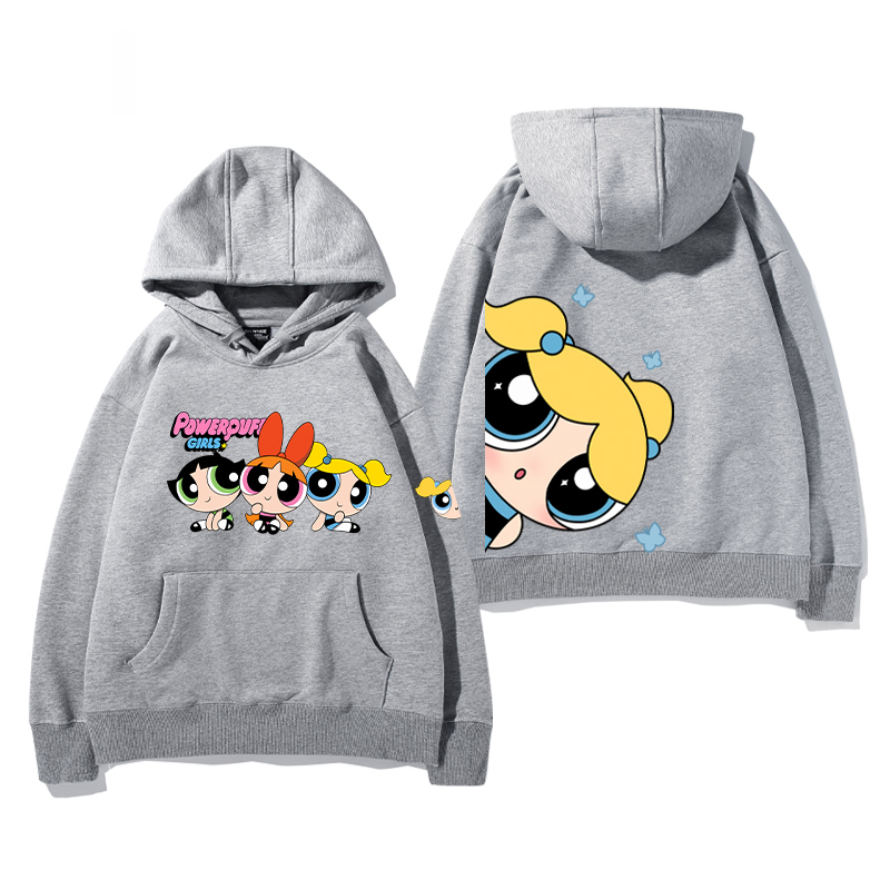 飛天小女警 2024秋冬新款親子情侶裝薄絨款連帽衛衣