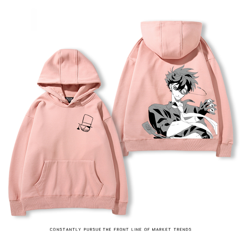 名偵探柯南聯名衛衣2024秋冬新款親子情侶裝薄絨款連帽衛衣