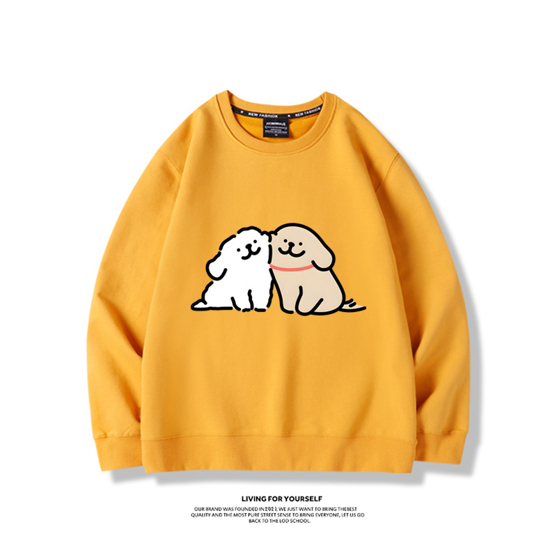 線條小狗2023親子情侶裝 圓領長袖