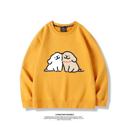 線條小狗2023親子情侶裝 圓領長袖