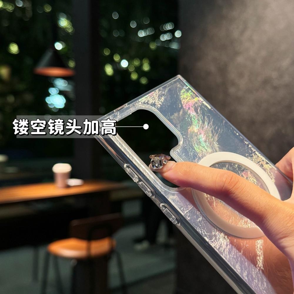 三星冰川紋炫彩漸變磁吸手機殼