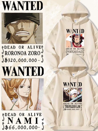 航海王 聯名衛衣2024秋冬新款親子情侶裝薄絨款連帽衛衣