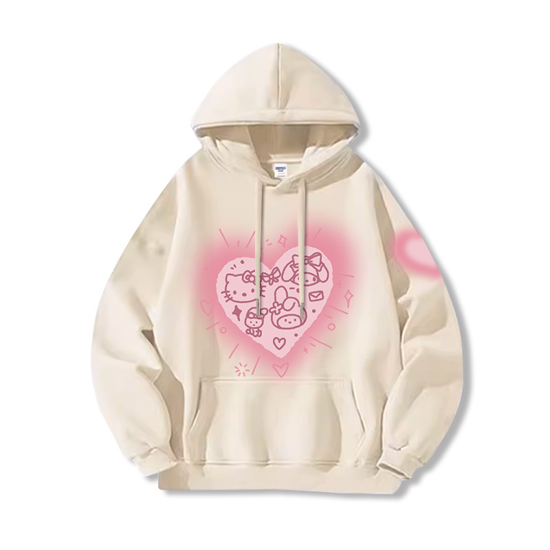 HelloKitty新款 寬鬆百搭 秋冬款 寬鬆連帽衛衣