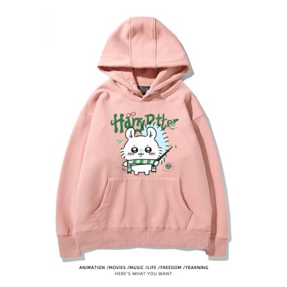 Chiikawa聯名衛衣2024秋冬新款親子情侶裝薄絨款連帽衛衣