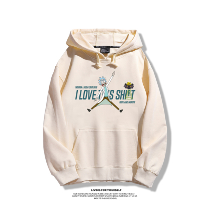 瑞克和莫蒂聯名衛衣2023秋冬新款親子情侶裝薄絨款連帽衛衣