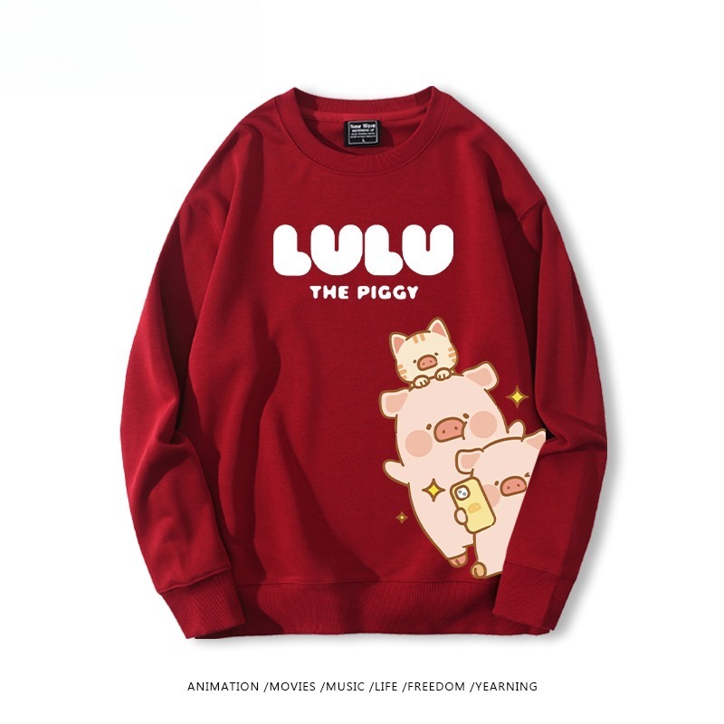 LuLu豬 聯名親子情侶裝 圓領長袖