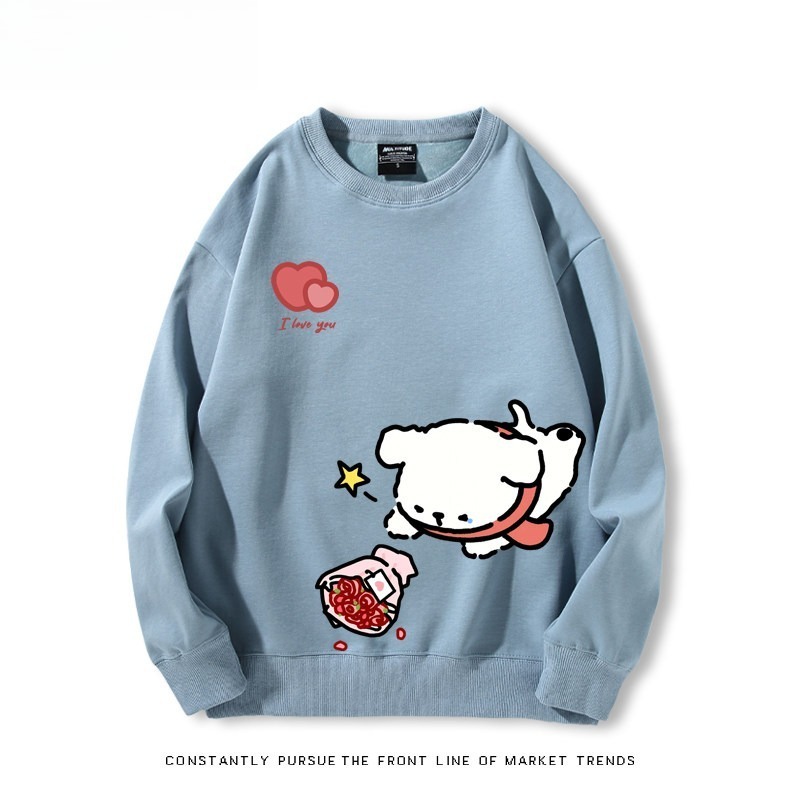 線條小狗 聯名親子情侶裝 圓領長袖