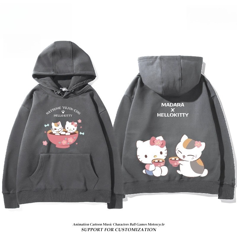 夏目友人帳貓咪老師X三麗鷗新款 親子情侶男女連帽衛衣