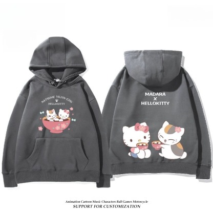 夏目友人帳貓咪老師X三麗鷗新款 親子情侶男女連帽衛衣