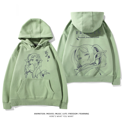 葬送的芙莉蓮 2024秋冬新款親子情侶裝薄絨款連帽衛衣