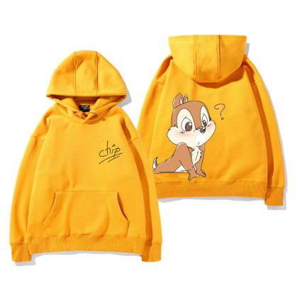 奇奇和蒂蒂 聯名衛衣2024秋冬新款親子情侶裝薄絨款連帽衛衣