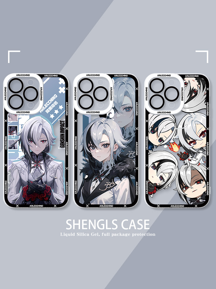 蘋果 系列原神愚人眾阿蕾奇諾天使眼透明防摔軟殼